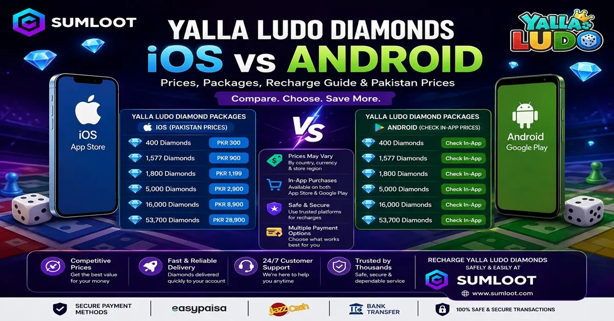 Yalla Ludo Diamonds iOS vs Android: Price, Packages, Recharge, and Pakistan Guide
