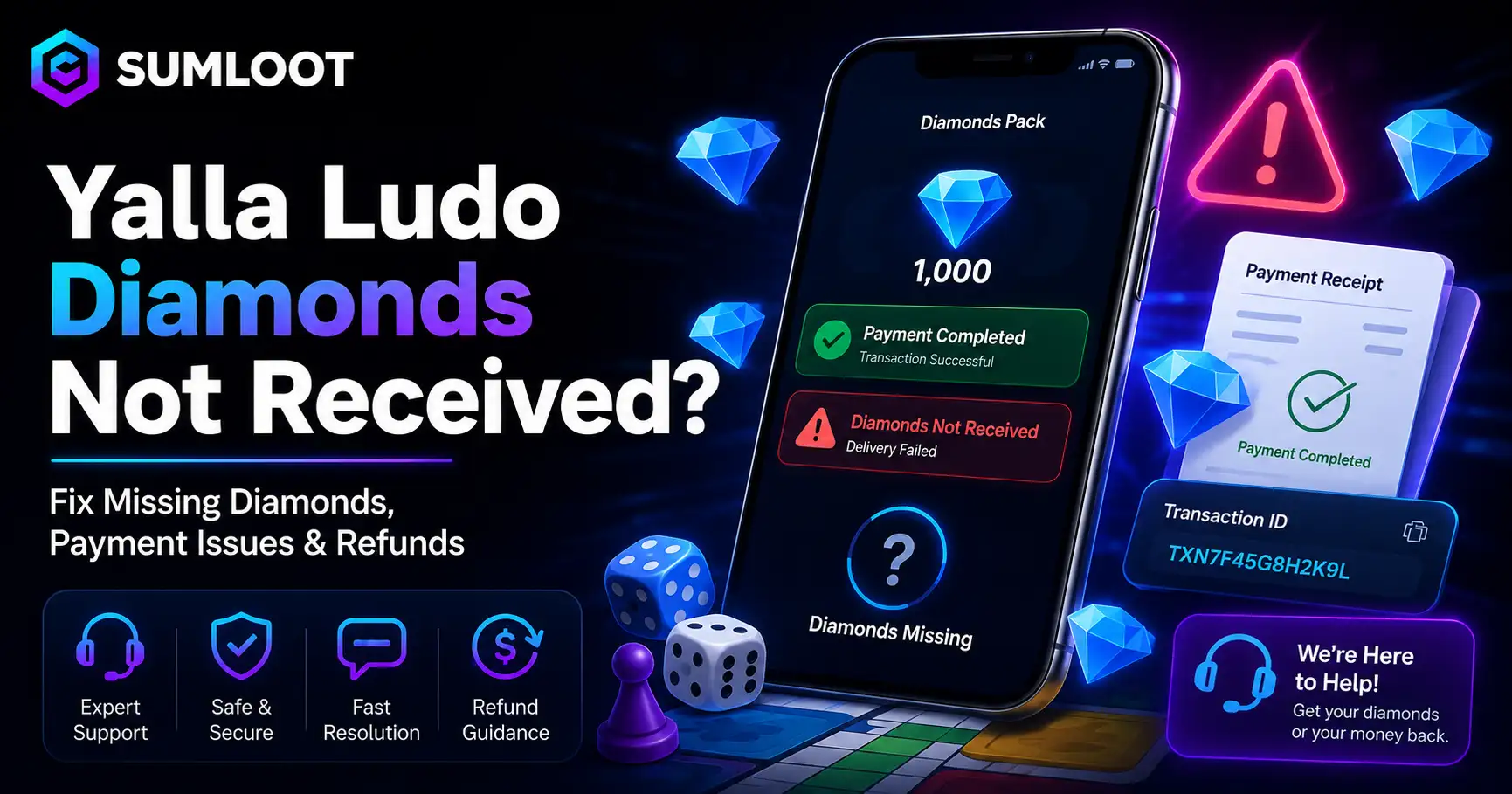 Yalla Ludo Diamonds Not Received? Fix Missing Diamonds & Payment Issues Guide
