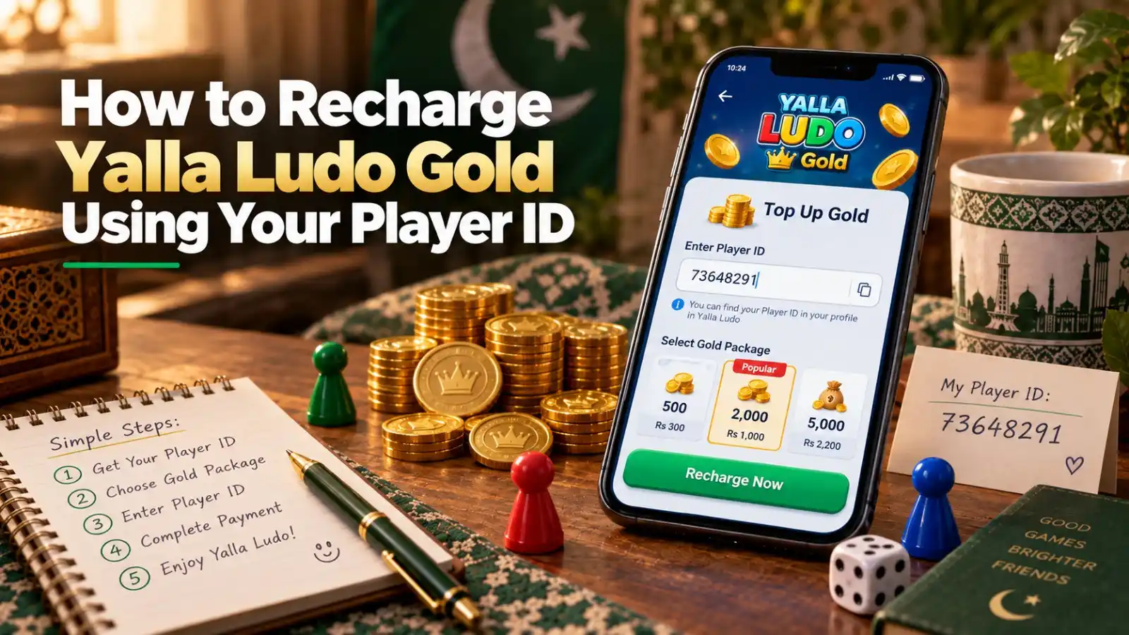 How to Recharge Yalla Ludo Gold Using Your Player ID